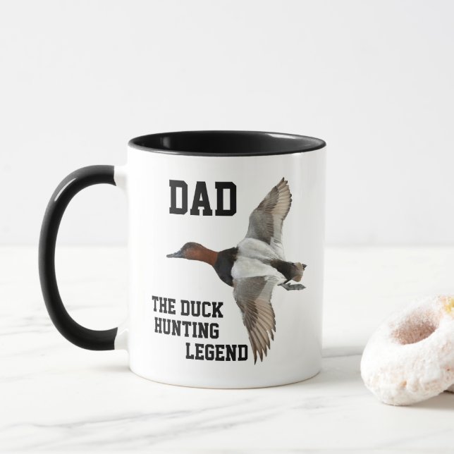 Dad Duck Hunting Legend Canvasback Father's Day Mug (With Donut)