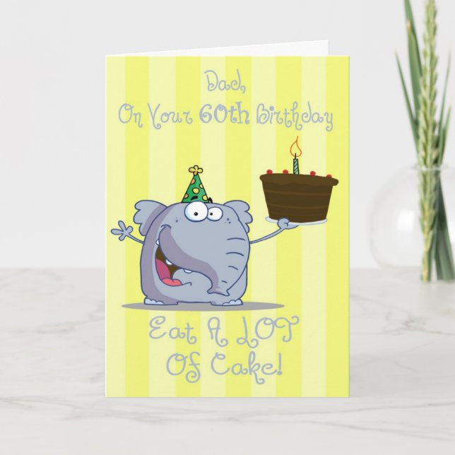 Dad Eat More Cake 60th Birthday Card (Front)