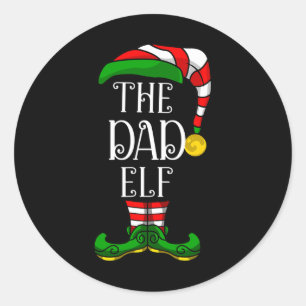 Dad Elf Family Matching Christmas Group Funny Paja Classic Round Sticker