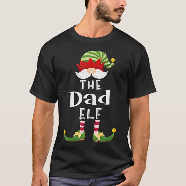 Dad Elf Group Christmas Funny 	 Party T-Shirt (Front)