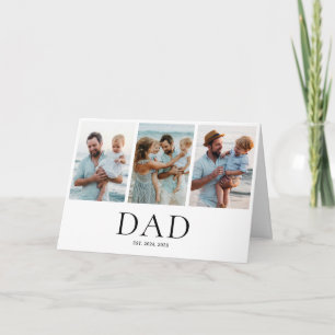 Dad Esablished 3 Photo Collage Keepsake Gift Card