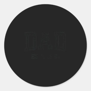 Dad Est 1981 Dad D Husband Father Grandpa Classic Round Sticker