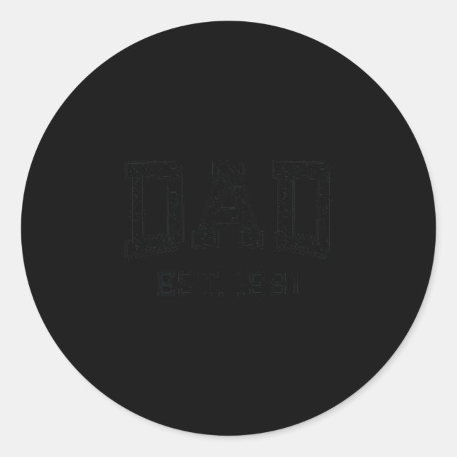 Dad Est 1981 Dad D Husband Father Grandpa  Classic Round Sticker (Front)