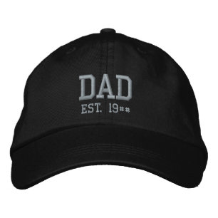 Dad Est. 19## Black and Grey Embroidered Hat