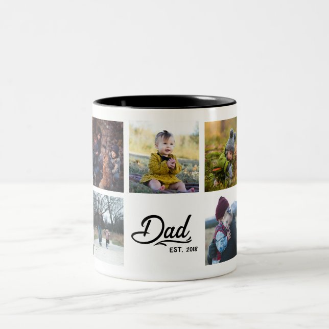 Dad Est. 2018 Custom Photo Mug (Center)