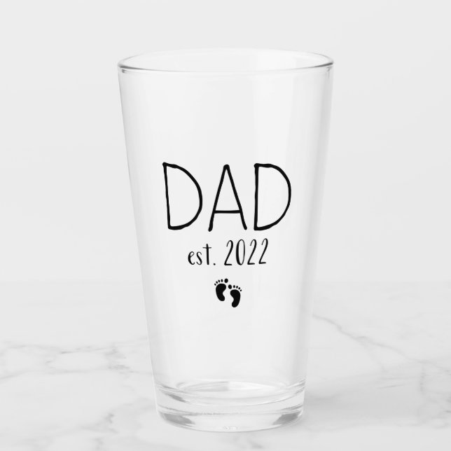 Dad est 2022 new daddy fathers day baby pregnancy glass (Front)