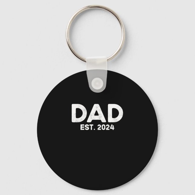 DAD Est. 2024, Father to be 2024, New Dad 2024 Key Ring (Front)