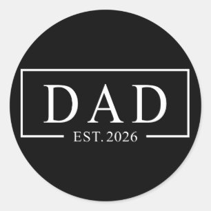 Dad Est 2026 Classic Round Sticker