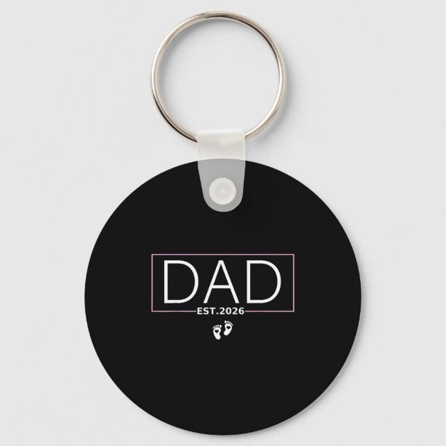 Dad Est. 2026 Expect Baby 2026 Father 2026 New Dad Key Ring (Front)