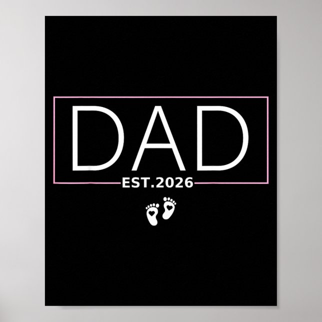 Dad Est. 2026 Expect Baby 2026 Father 2026 New Dad Poster (Front)
