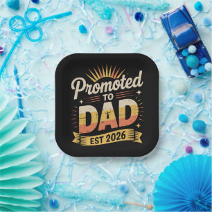 Dad Est. 2026 Funny New Dad Pregnancy Announcement Paper Plate