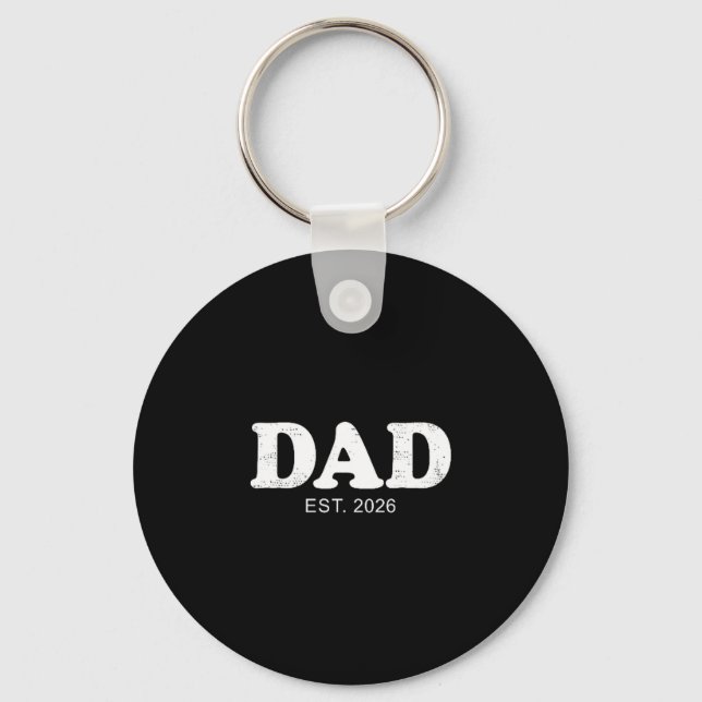 Dad Est. 2026 Logo Father 2026 Loading New Dad 202 Key Ring (Front)
