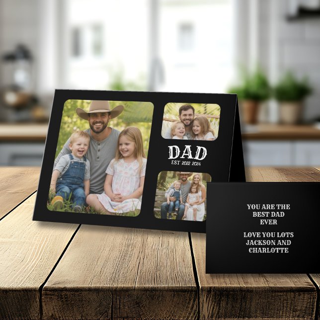 Dad Est 3 Photo Card (Creator Uploaded)