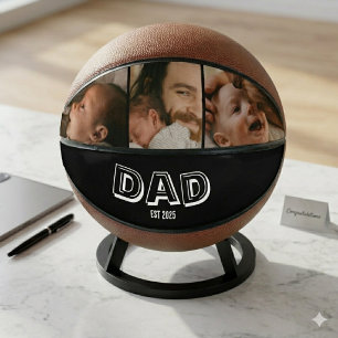 Dad Est 3 Photo Gift Father Keepsake Basketball