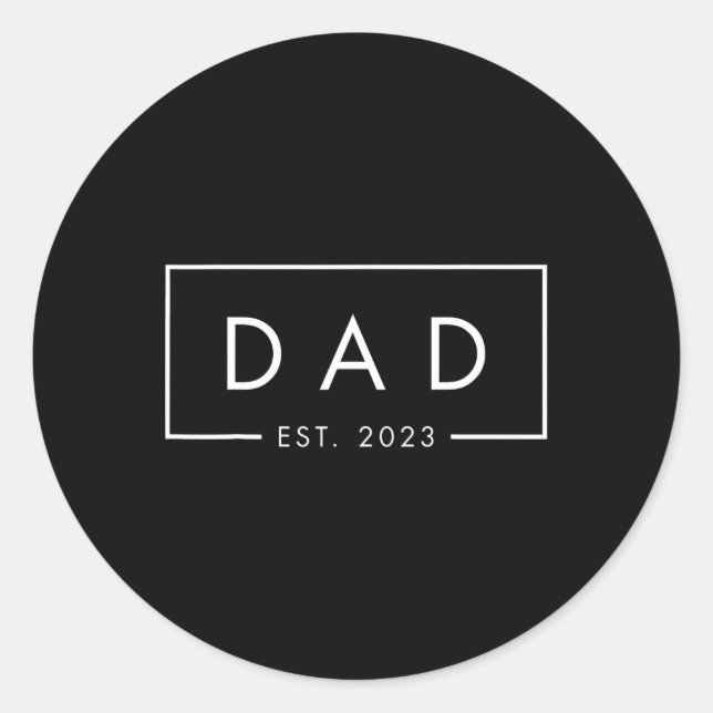 Dad Est  Classic Round Sticker (Front)