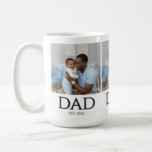 Dad Est Established Classic Caps White Photo Coffee Mug