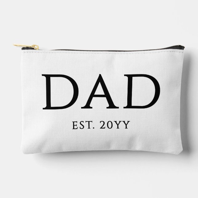 Dad Est Modern New Daddy Promoted to Dad Accessory Pouch (Front)