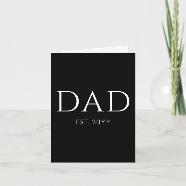 Dad Est Modern New Daddy Promoted to Dad Card (Front)