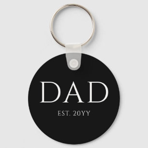 Dad Est Modern New Daddy Promoted to Dad Key Ring