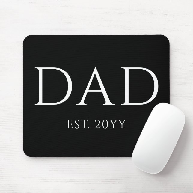 Dad Est Modern New Daddy Promoted to Dad Mouse Pad (With Mouse)