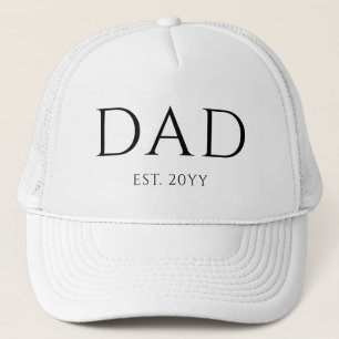 Dad Est Modern New Daddy Promoted to Dad Trucker Hat