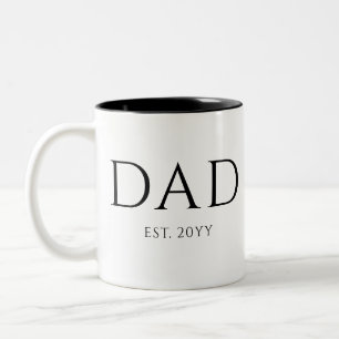 Dad Est Modern New Daddy Promoted to Dad Two-Tone Coffee Mug