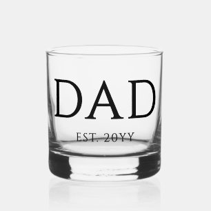 Dad Est Modern New Daddy Promoted to Dad Whiskey Glass