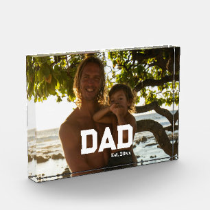Dad Est Photo Customizable Year Father's Day Block