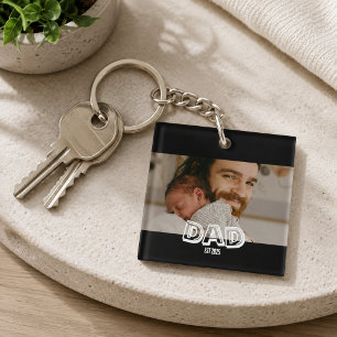 Dad Est Photo Gift New Father Keepsake Key Ring