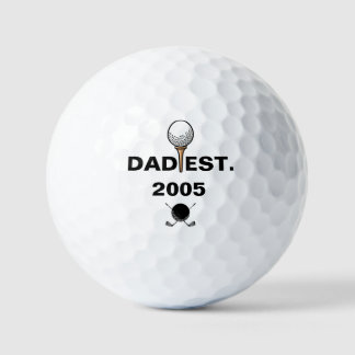 Dad Est Since Year Classic Golf Emblem Golf Balls