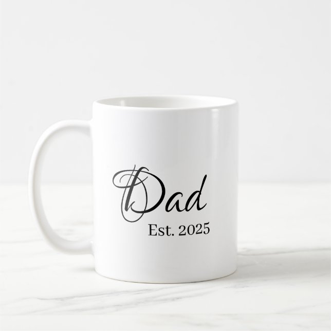 Dad Est. Year – Established Father Milestone Coffee Mug (Left)