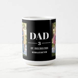 Dad Est. Year Name Number Bold Font Photo Coffee Mug