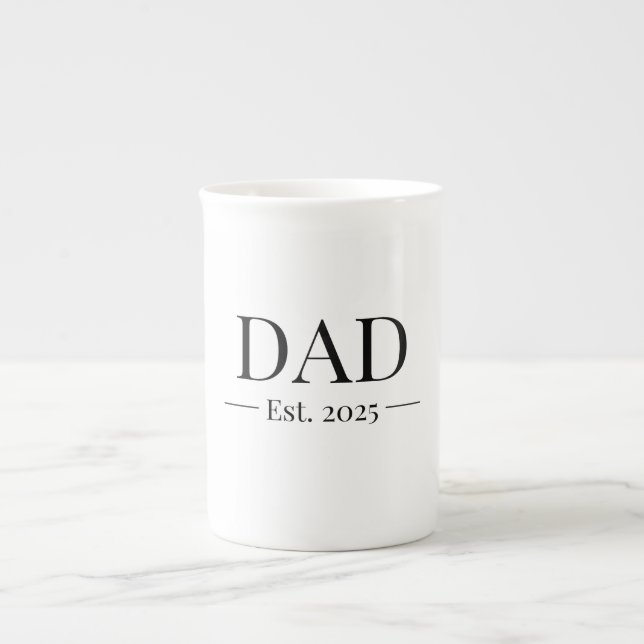 Dad Established 2025 Bone China Mug (Front)
