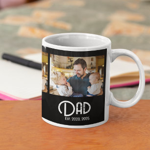Dad Established 3 Photo Grunge Text Coffee Mug