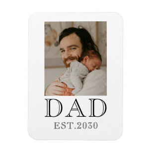 Dad Established Baby Photo Magnet