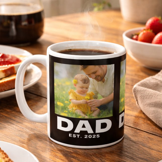Dad Established Black 3 Photo Coffee Mug (Creator Uploaded)