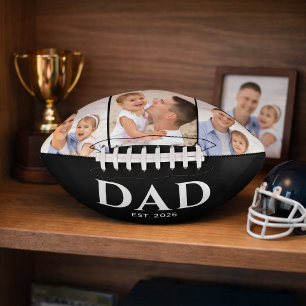 Dad Established Black 3 Photo Football