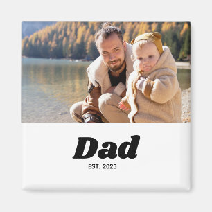 Dad Established Black Bold Typography Magnet