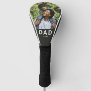 Dad Established Black Photo Gift Father's Day Golf Head Cover