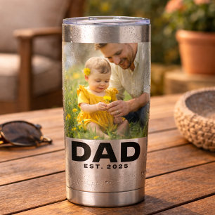 Dad Established Bold 2 Photo Stainless Steel Insulated Tumbler
