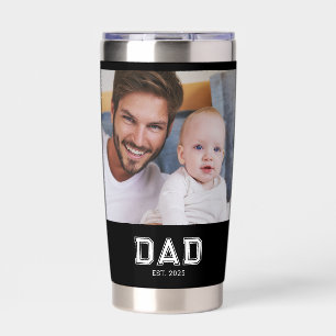 Dad Established Bold Black 2 Photo Insulated Tumbler