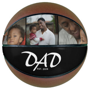 Dad Established Bold Black 3 Photo Basketball