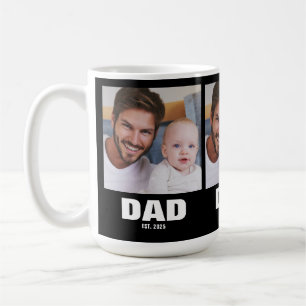 Dad Established Bold Black 3 Photo Coffee Mug