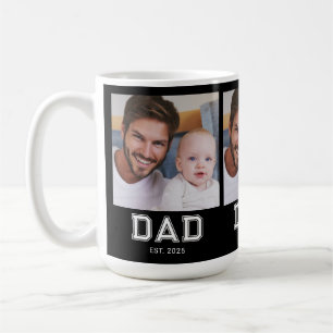 Dad Established Bold Black 3 Photo Coffee Mug