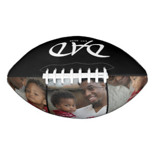 Dad Established Bold Black 3 Photo Football