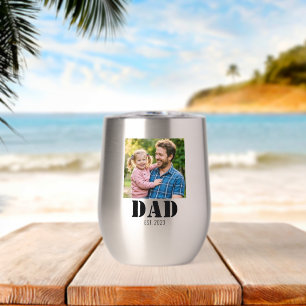 Dad Established Bold Black Photo Memory Gift