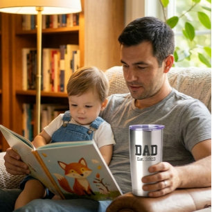 Dad Established Bold Black Text Stainless Steele Insulated Tumbler