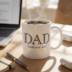 Dad Established Bold Black White Coffee Mug