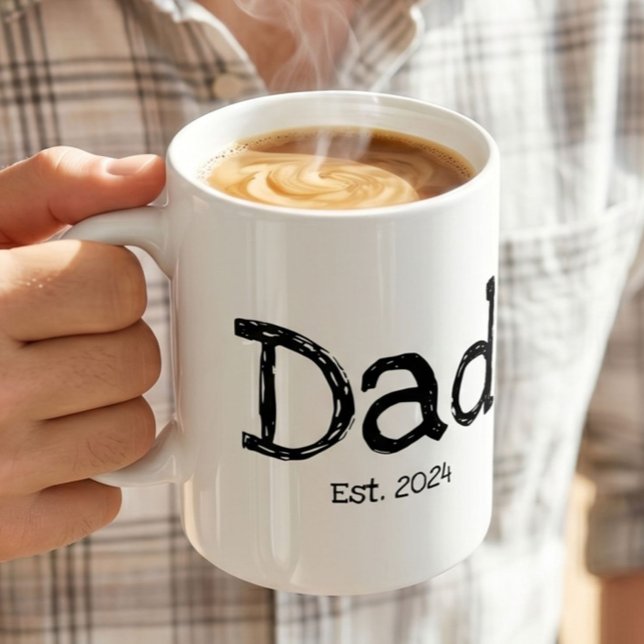 Dad Established Bold Black White Coffee Mug (Creator Uploaded)