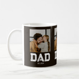 Dad Established Bold Dad Black 3 Photo Coffee Mug